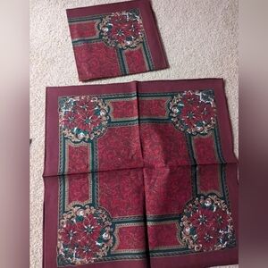 Vintage Christmas Holiday Napkins Poinsettia Design Brazil. 17"x 17" New